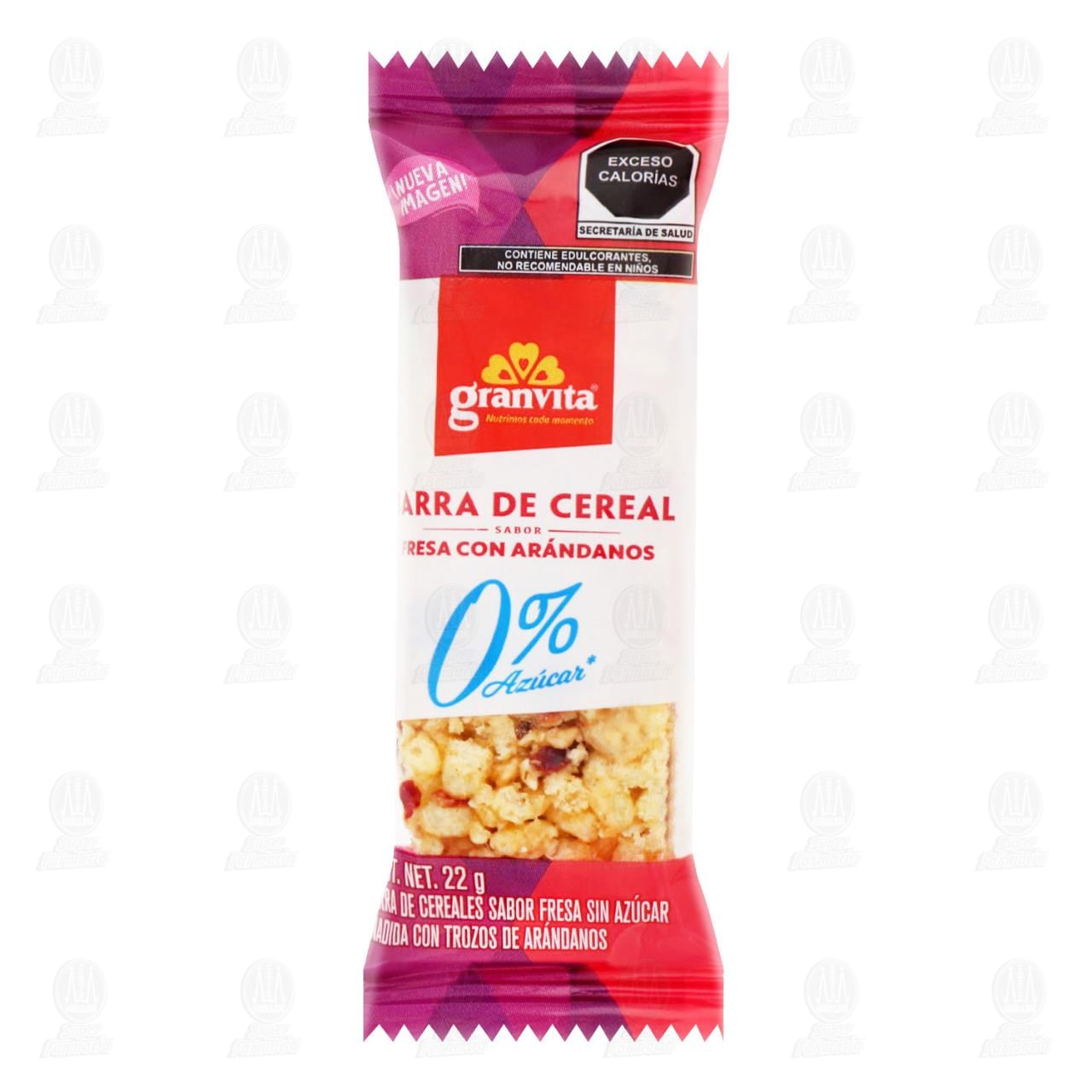 Barra de Cereal Granvita Sabor Fresas con Arándanos, 22 gr.