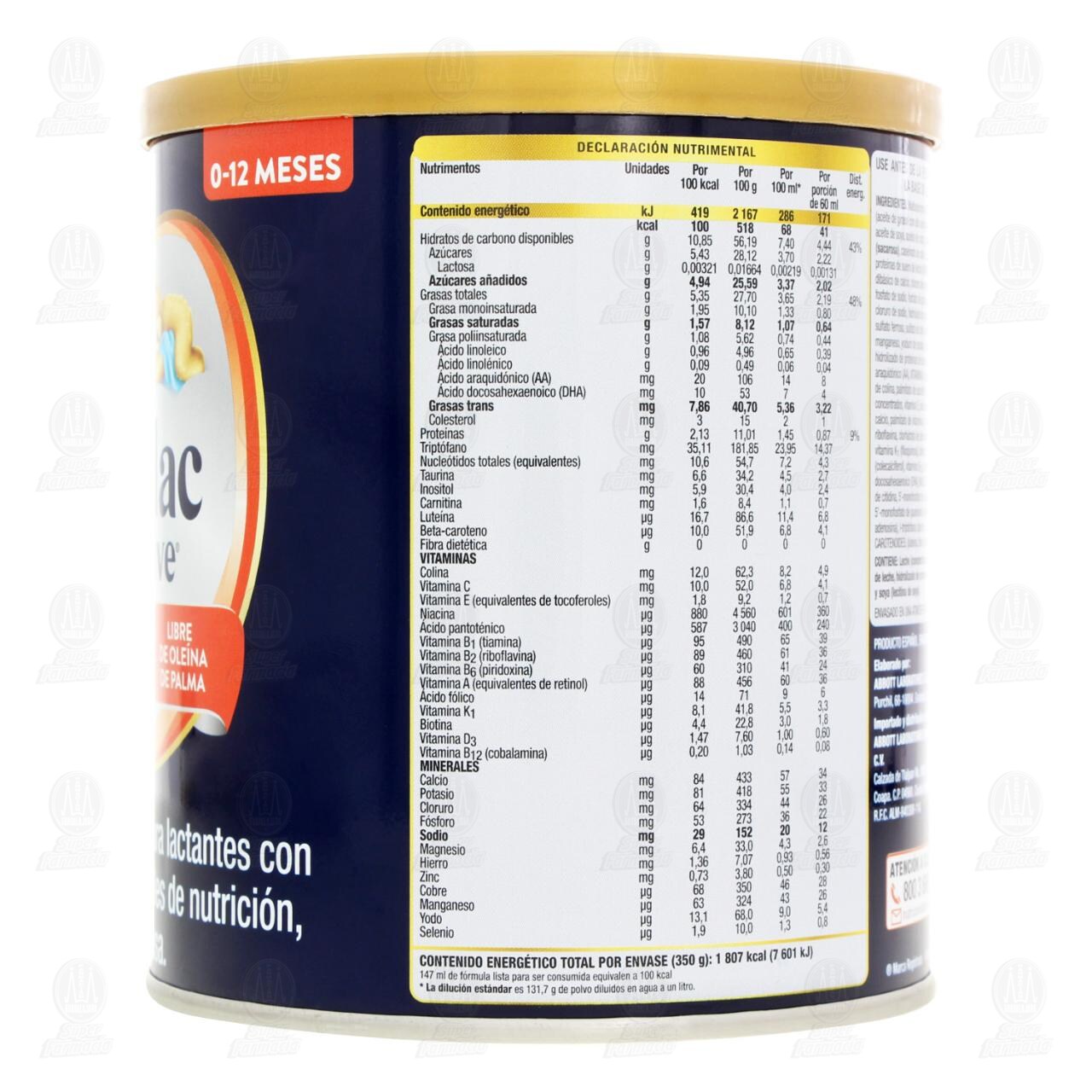 F&oacute;rmula Infantil Similac Sensitive con Hierro Sin Lactosa para Lactantes (0-12 Meses), 350 gr. image number 2