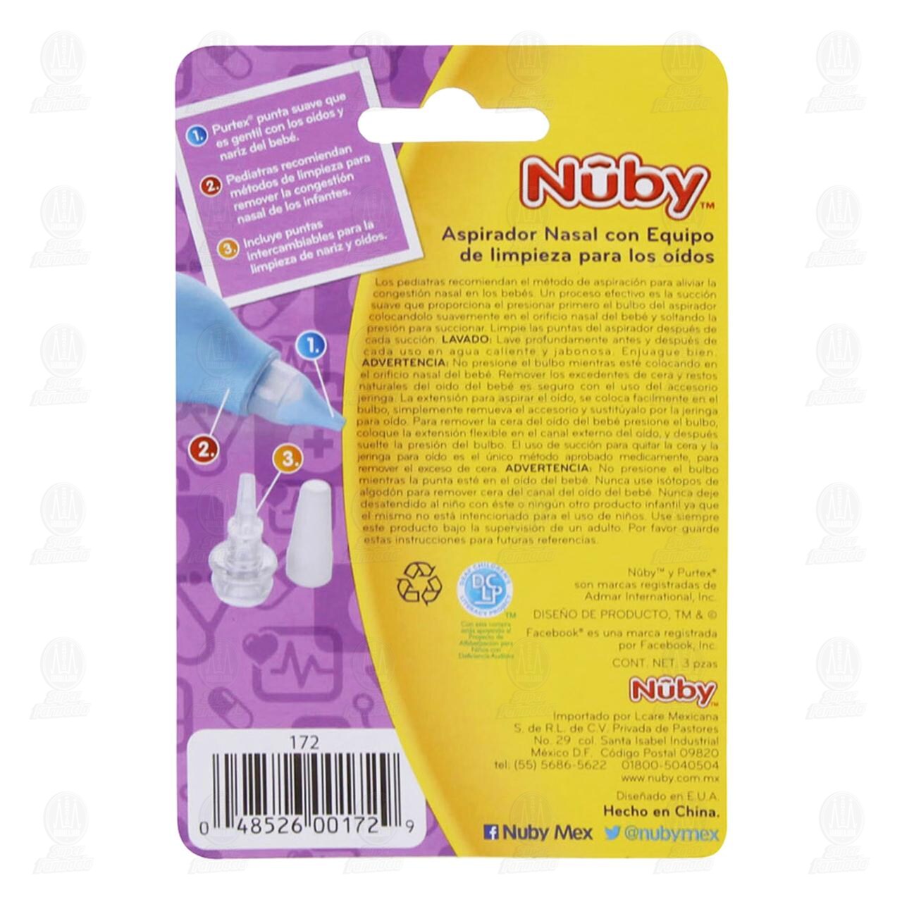 Paquete Nuby Aspirador Nasal y Limpiador de Oídos, 2 pzas. image number 1
