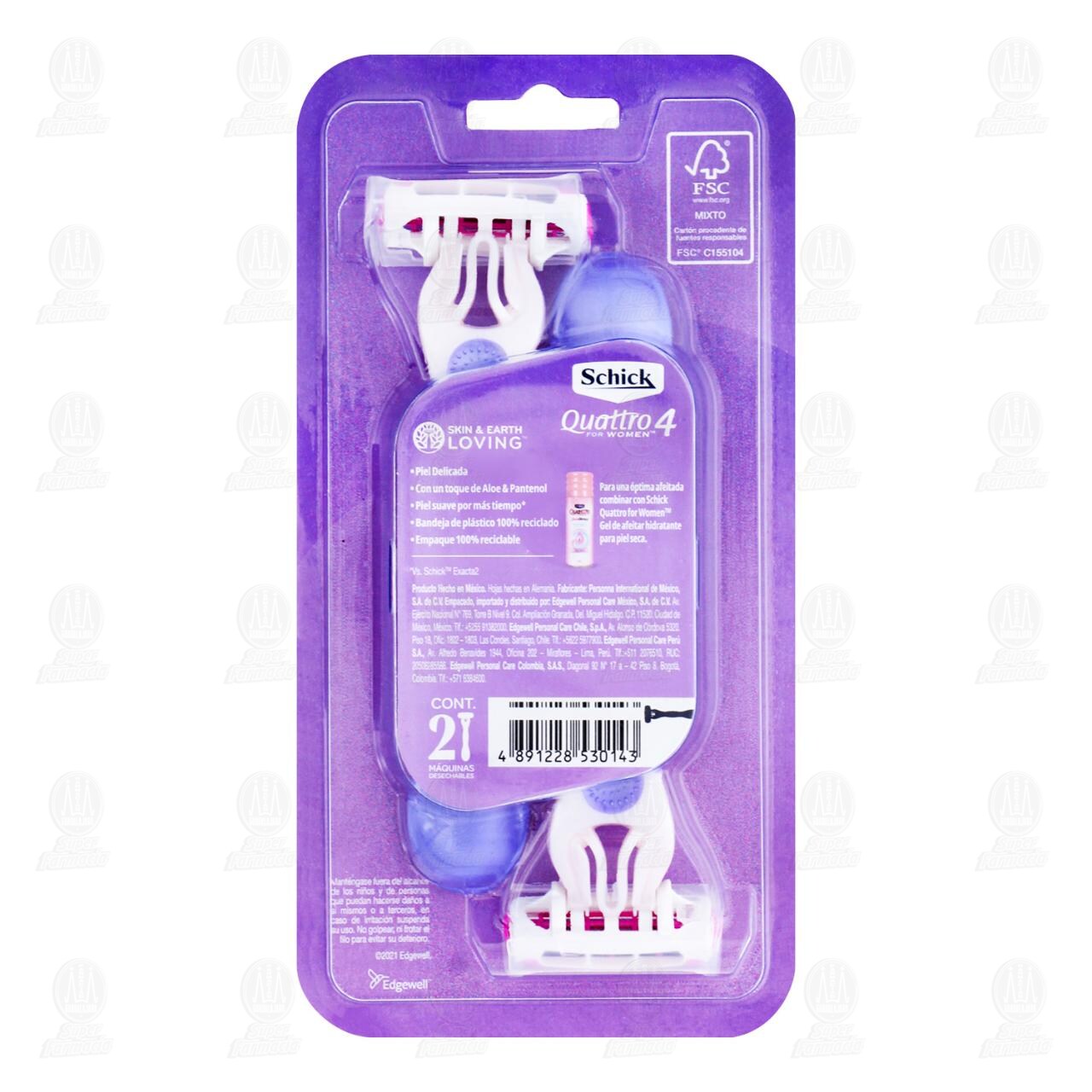 M&aacute;quinas para Afeitar Schick Quattro For Women, 2 pzas. image number 1