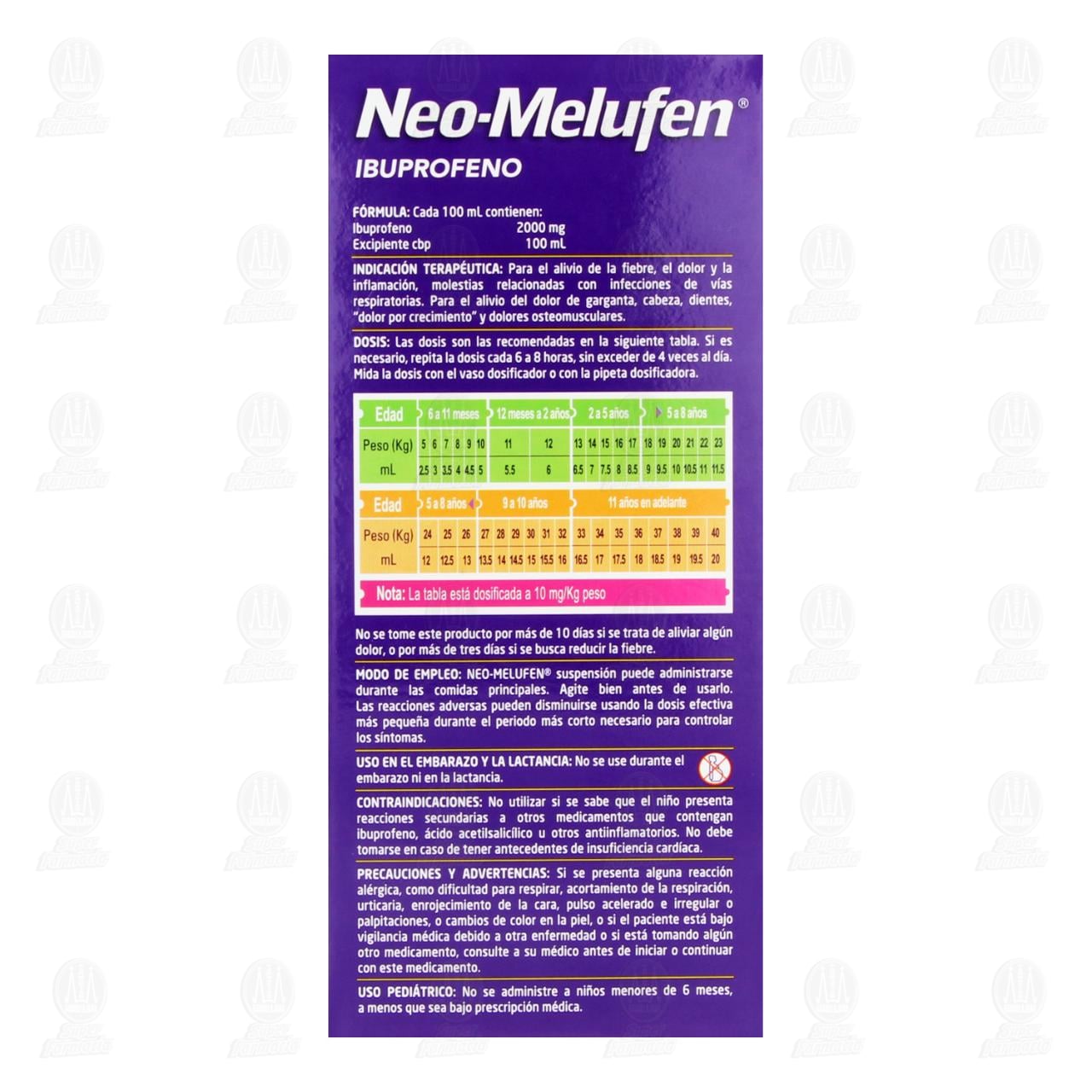Neo-Melufen 100mg/5ml Suspensi&oacute;n Infantil, 100 ml. image number 2