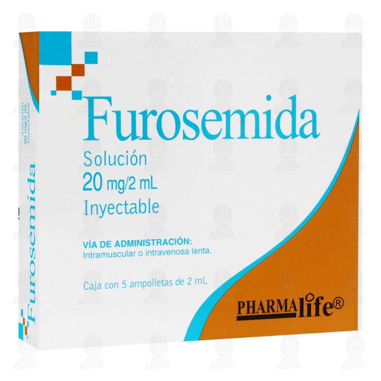 Furosemida 20mg/2ml, 5 Ampolletas Pharmalife.