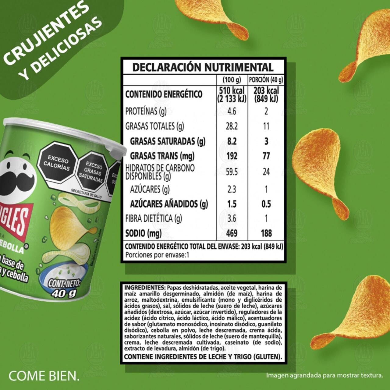 Papas Pringles Sabor a Crema y Cebolla, 40 gr. image number 4