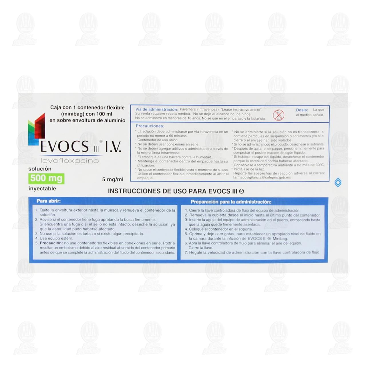 Evocs III 500 mg, Minibag Inyectable 100 ml. image number 2