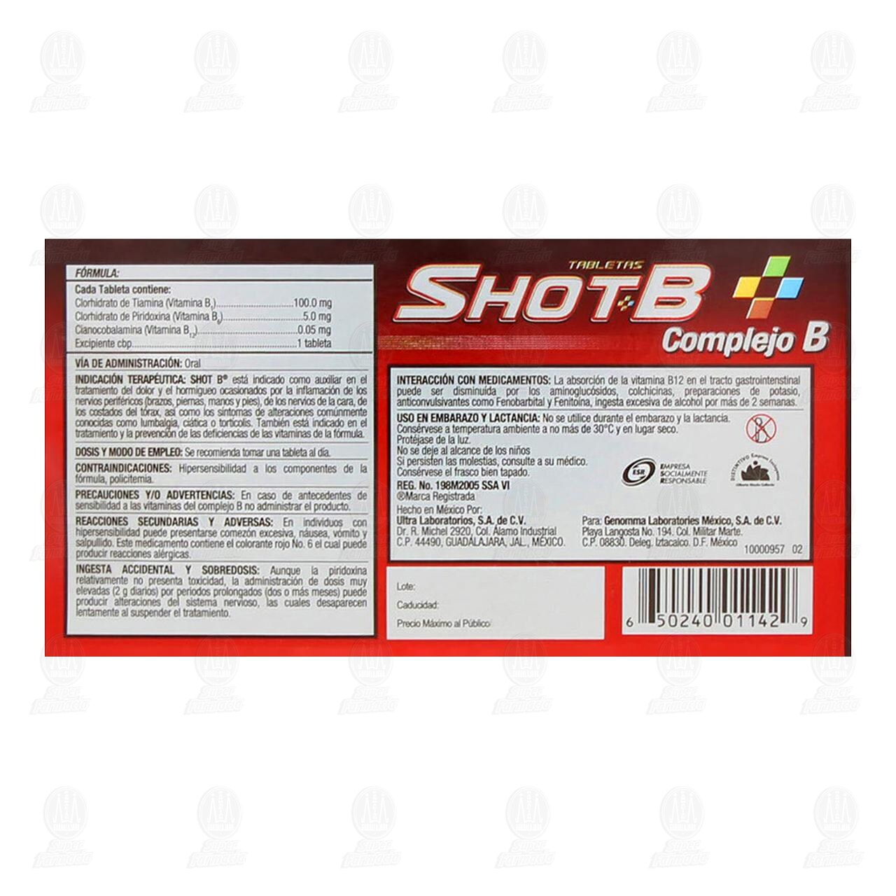 Shot-B Diabético, 30 Tabletas. image number 2