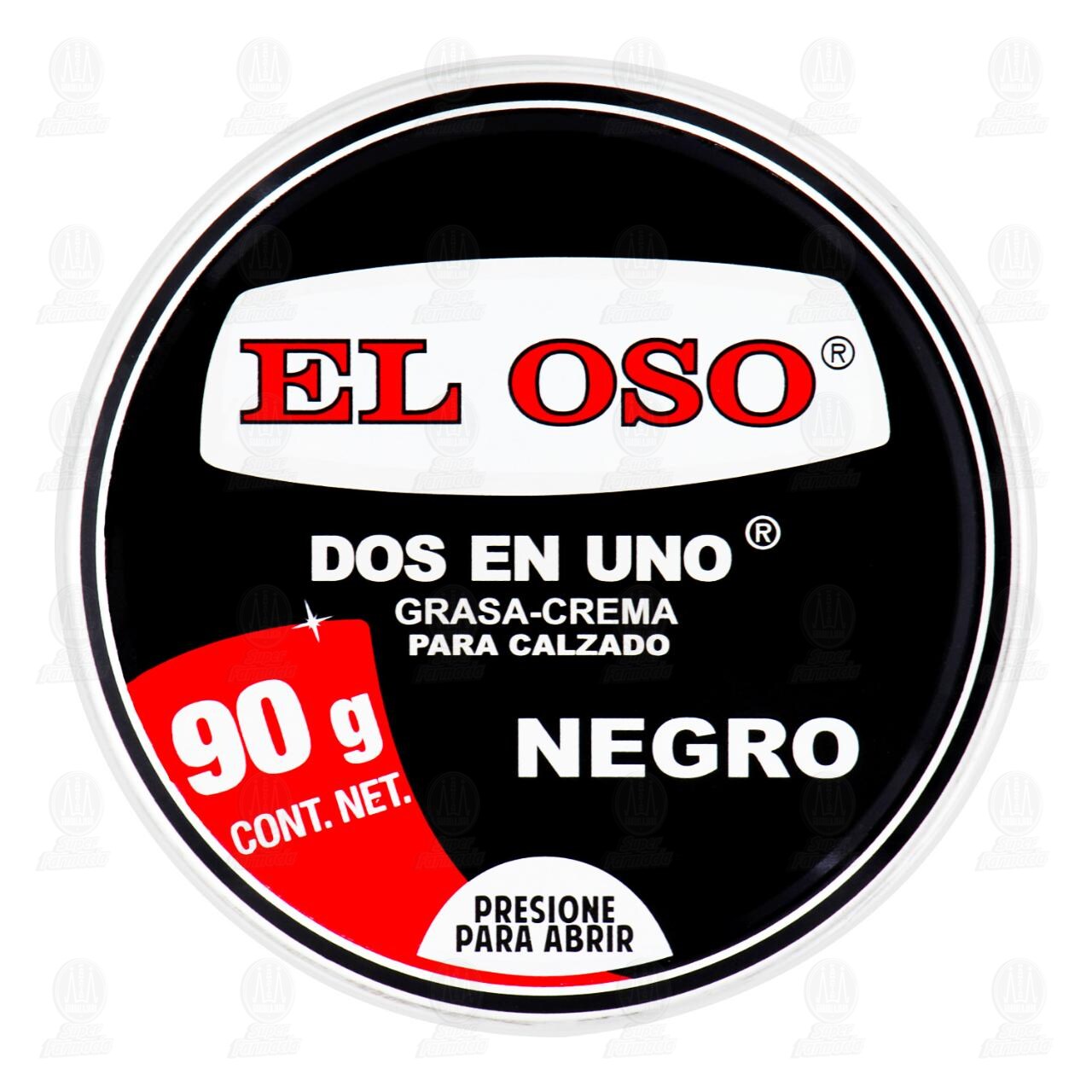 Grasa-Crema El Oso Dos en Uno para Calzado Negro, 90 gr.