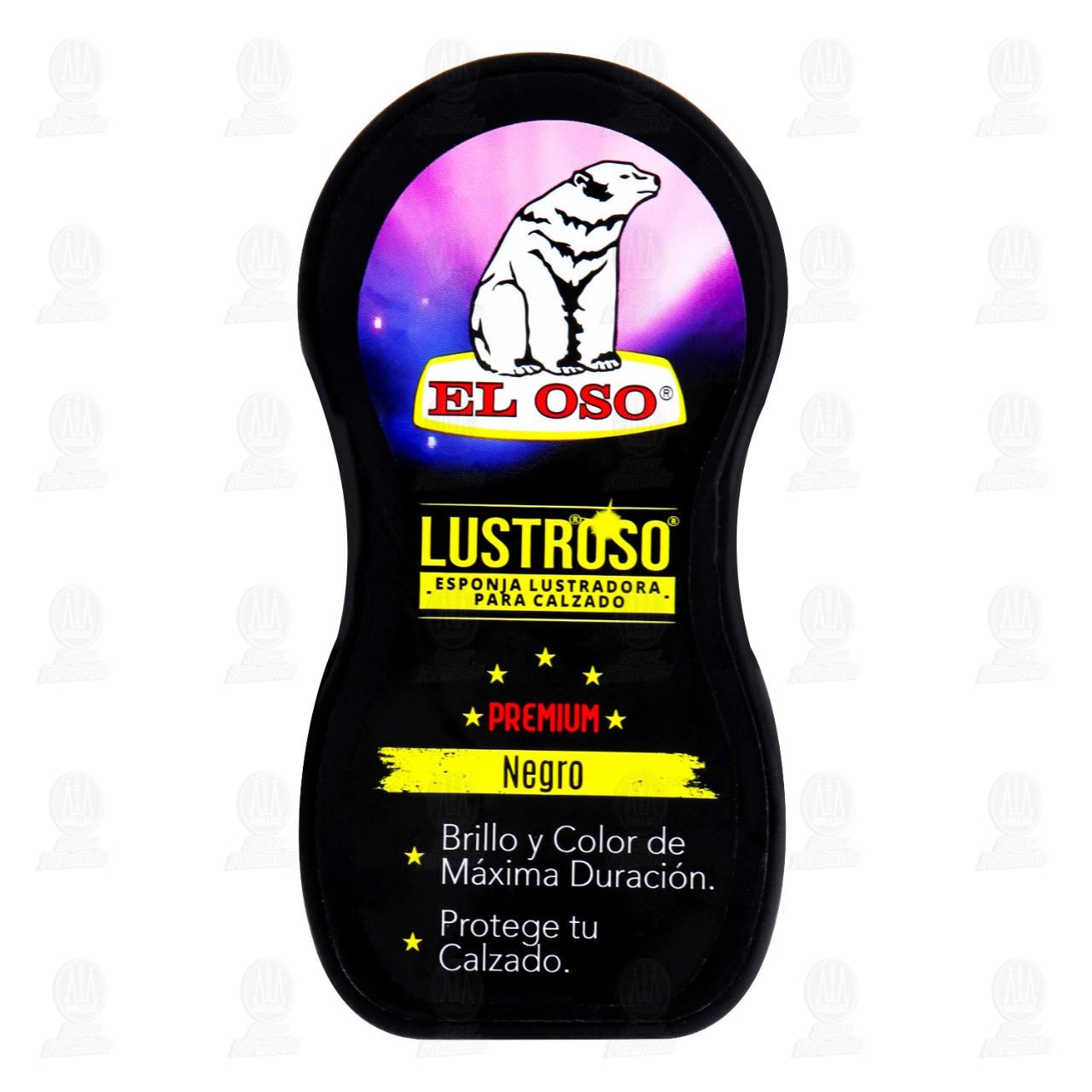 Imagen para Esponja Lustradora El Oso Lustroso Premium para Calzado Negro, 1 pz.