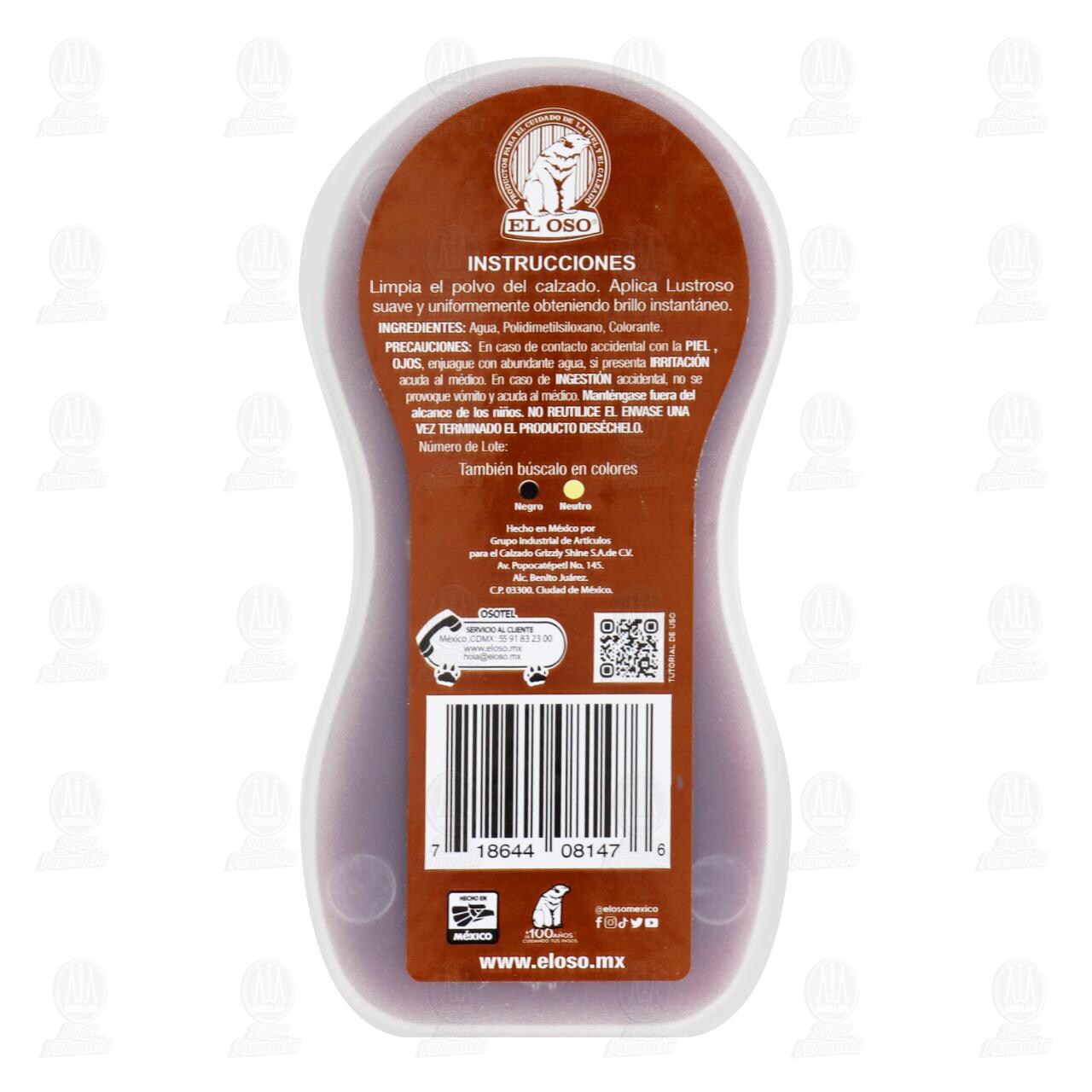 Esponja Lustradora El Oso Lustroso Premium para Calzado Café, 1 pz. image number 1