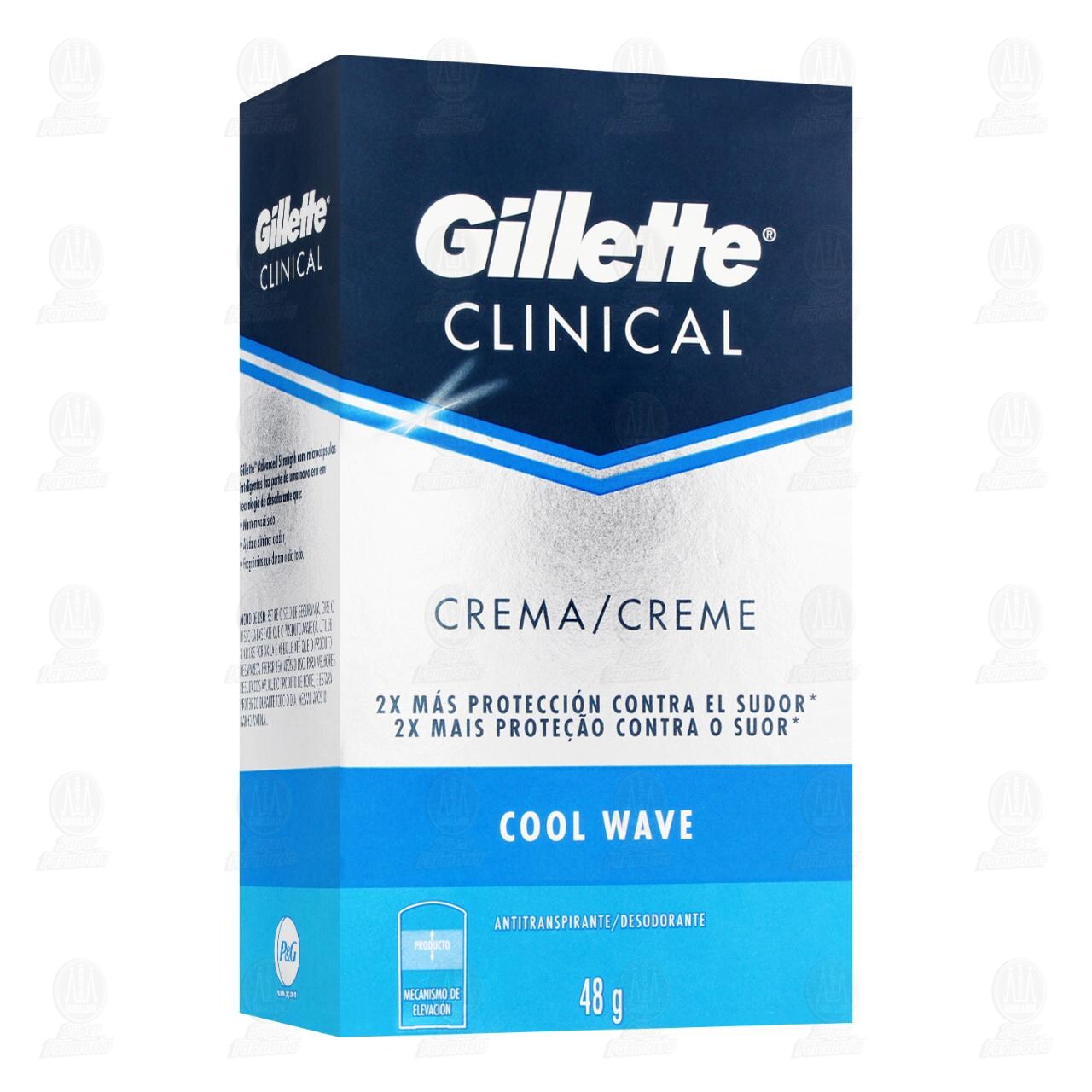 Antitranspirante Gillette Clinical Cool Wave en Crema, 48 gr.