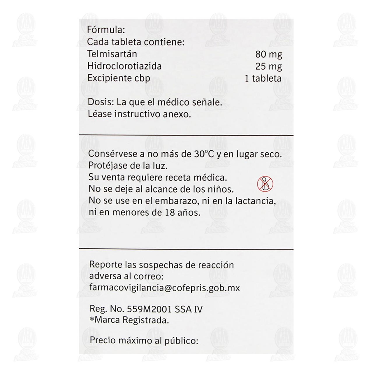 Micardis Plus 80mg/25mg, 14 Tabletas. image number 2