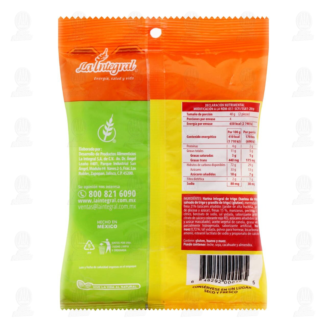 Galletas Rueditas La Integral con Mermelada de Fresa, 160 gr. image number 1