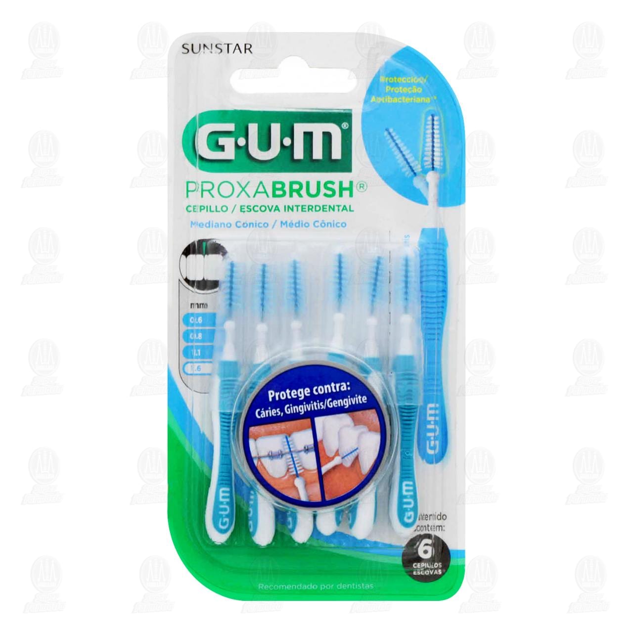 Cepillo Interdental Gum Proxabrush Mediano Cónico, 6 pzas. image number 0