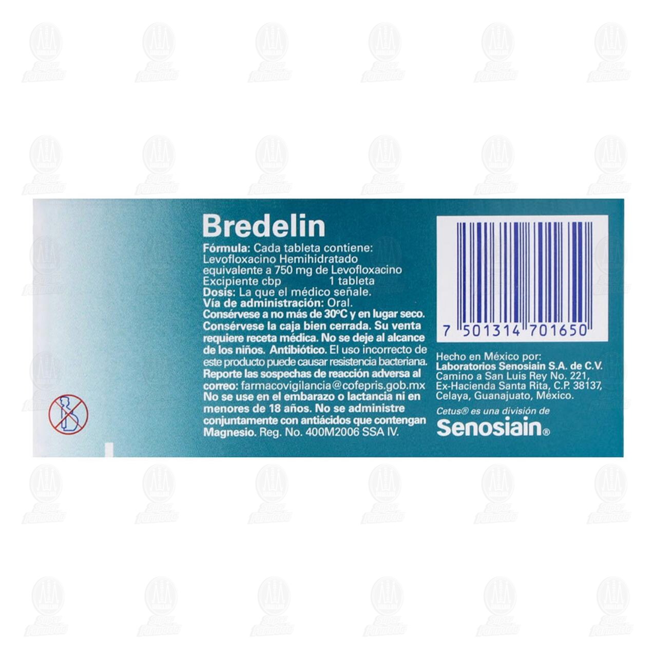 Bredelin 750 mg, 7 Tabletas. image number 2