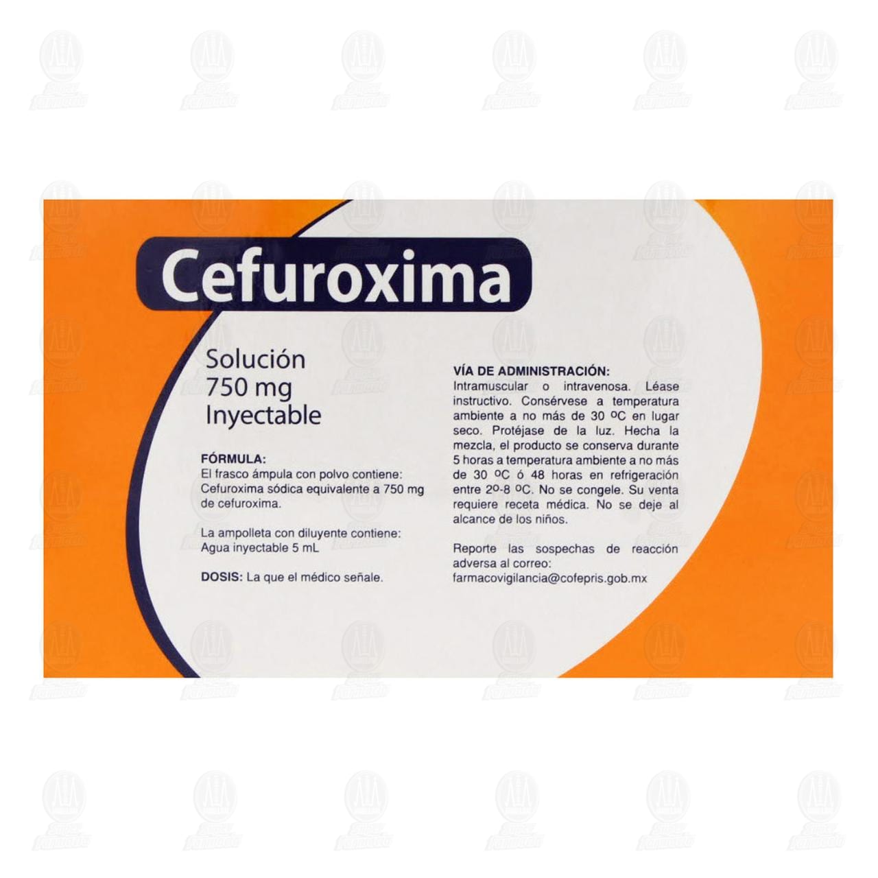 Cefuroxima 750 mg, 5ml Ampolletas Pharmalife. image number 2