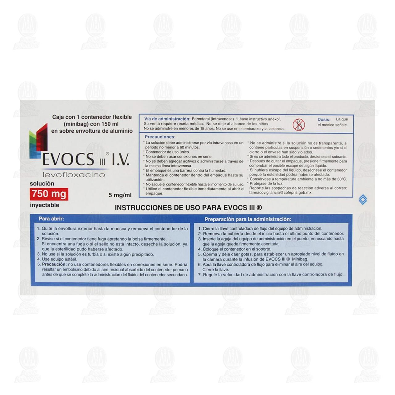 Evocs III 750 mg, Minibag Inyectable 150 ml. image number 2