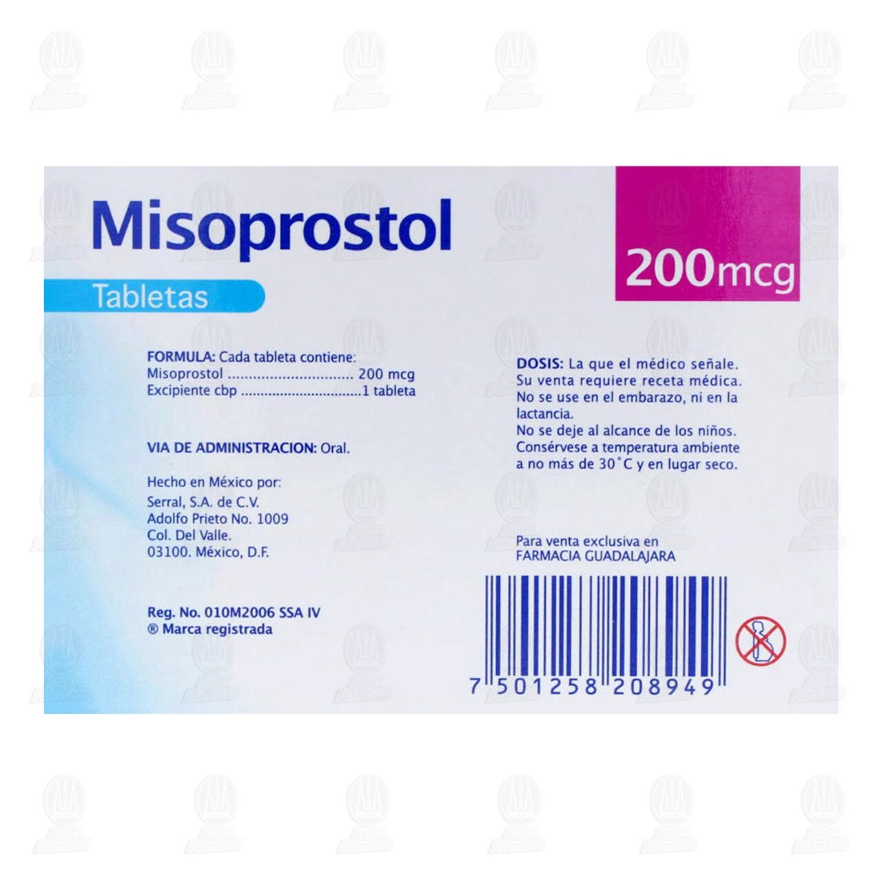 Misoprostol 200 mcg, 28 Tabletas Pharmalife. image number 2