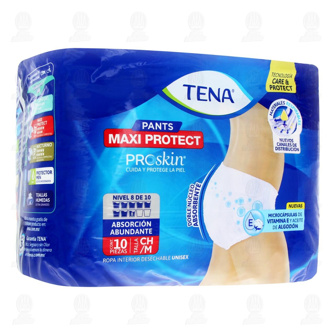 Ropa Interior Desechable Tena Pants Maxi Protect Talla Chica-Mediana, 10 pzas.