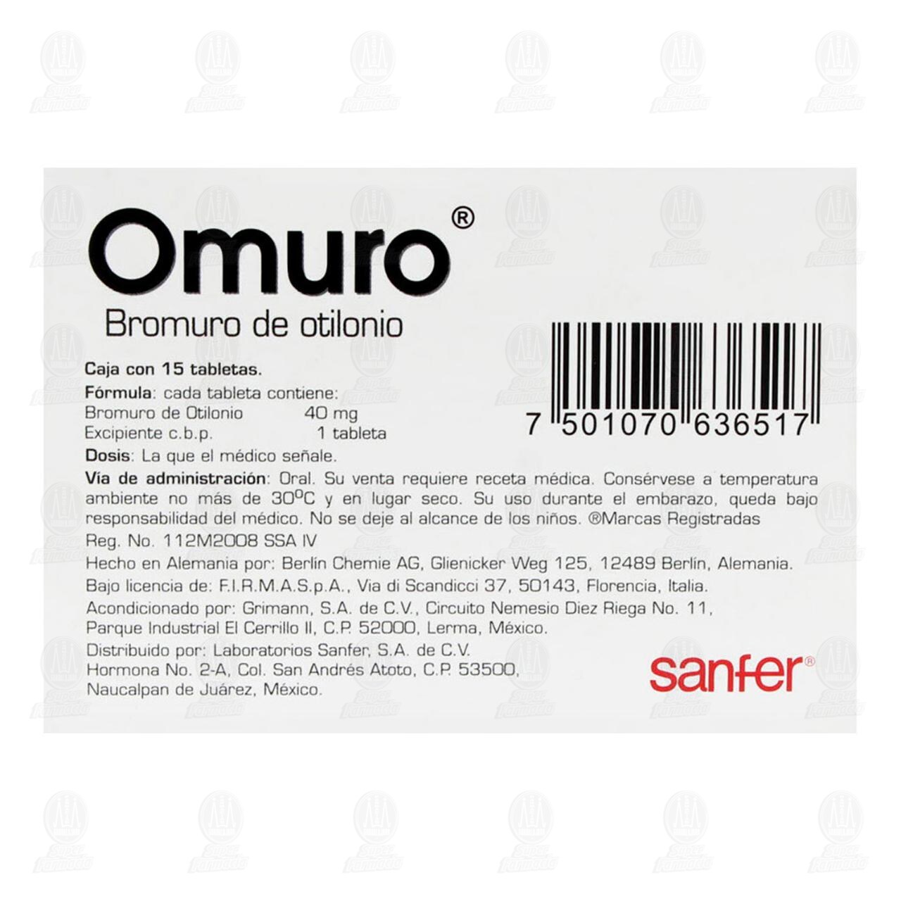 Omuro 40 mg, 15 Tabletas. image number 2