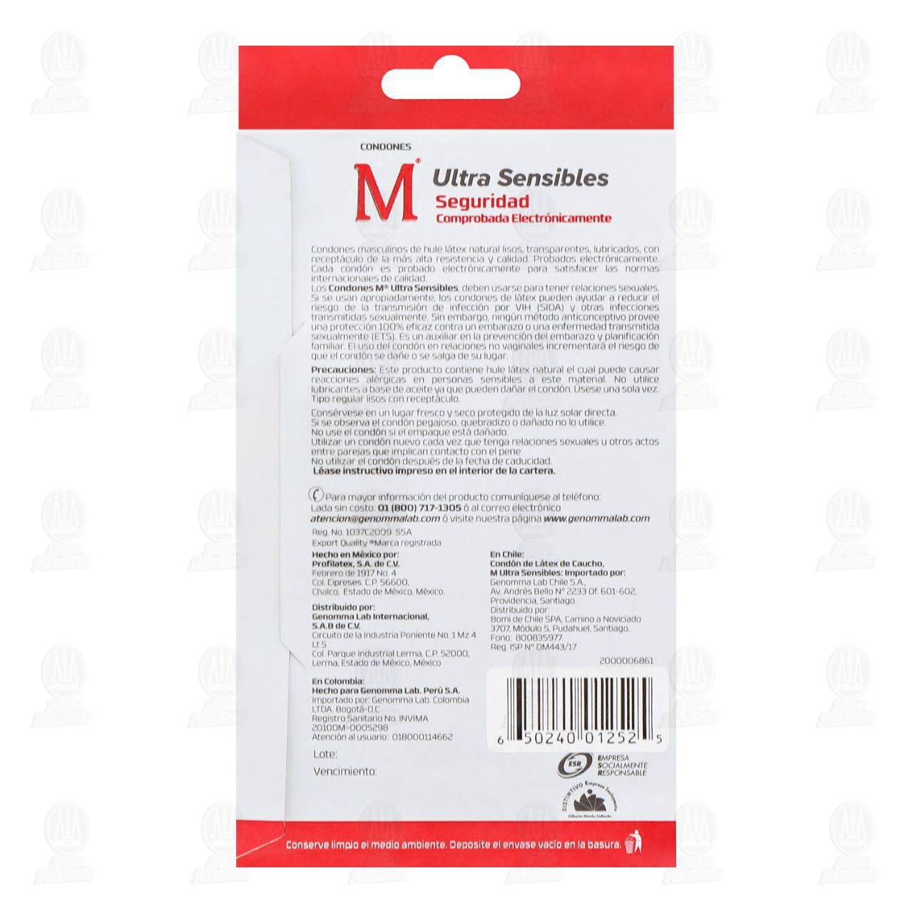 M Ultra Sensibles Preservativos, 3 pzas. image number 1