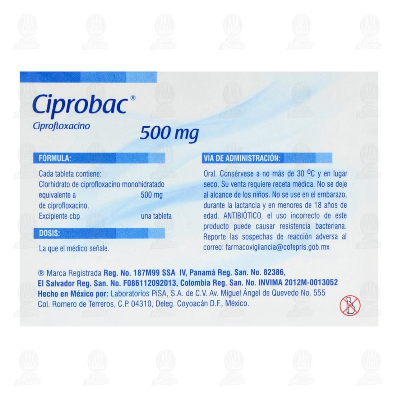 Ciprobac 500 mg, 14 Tabletas. image number 2