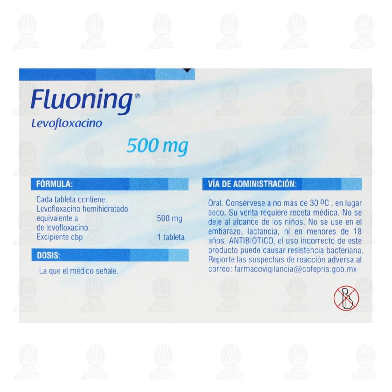 Fluoning 500 mg, 7 Tabletas. image number 2