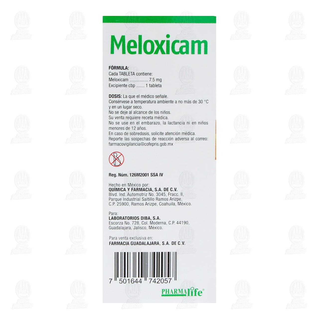 Meloxicam 7.5 mg, 14 Tabletas Pharmalife. image number 2