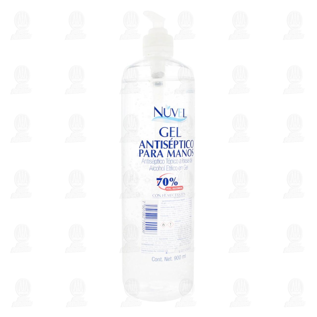 Gel Antiséptico Nuvel para Manos, 900 ml.