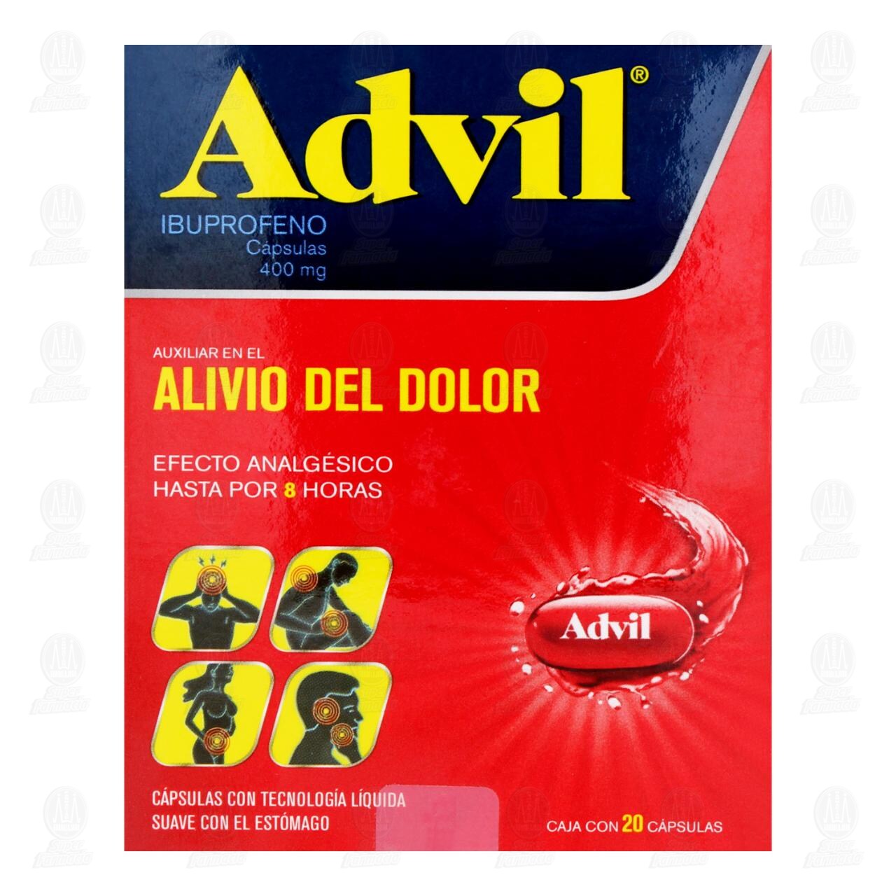 Advil Analg&eacute;sico 400 mg, 20 C&aacute;psulas. image number 1