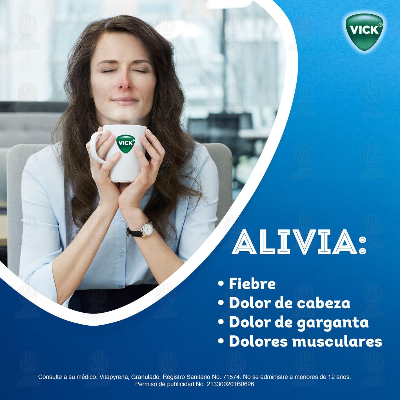 Vick VitaPyrena Sabor Manzanilla, 5 Sobres. image number 3