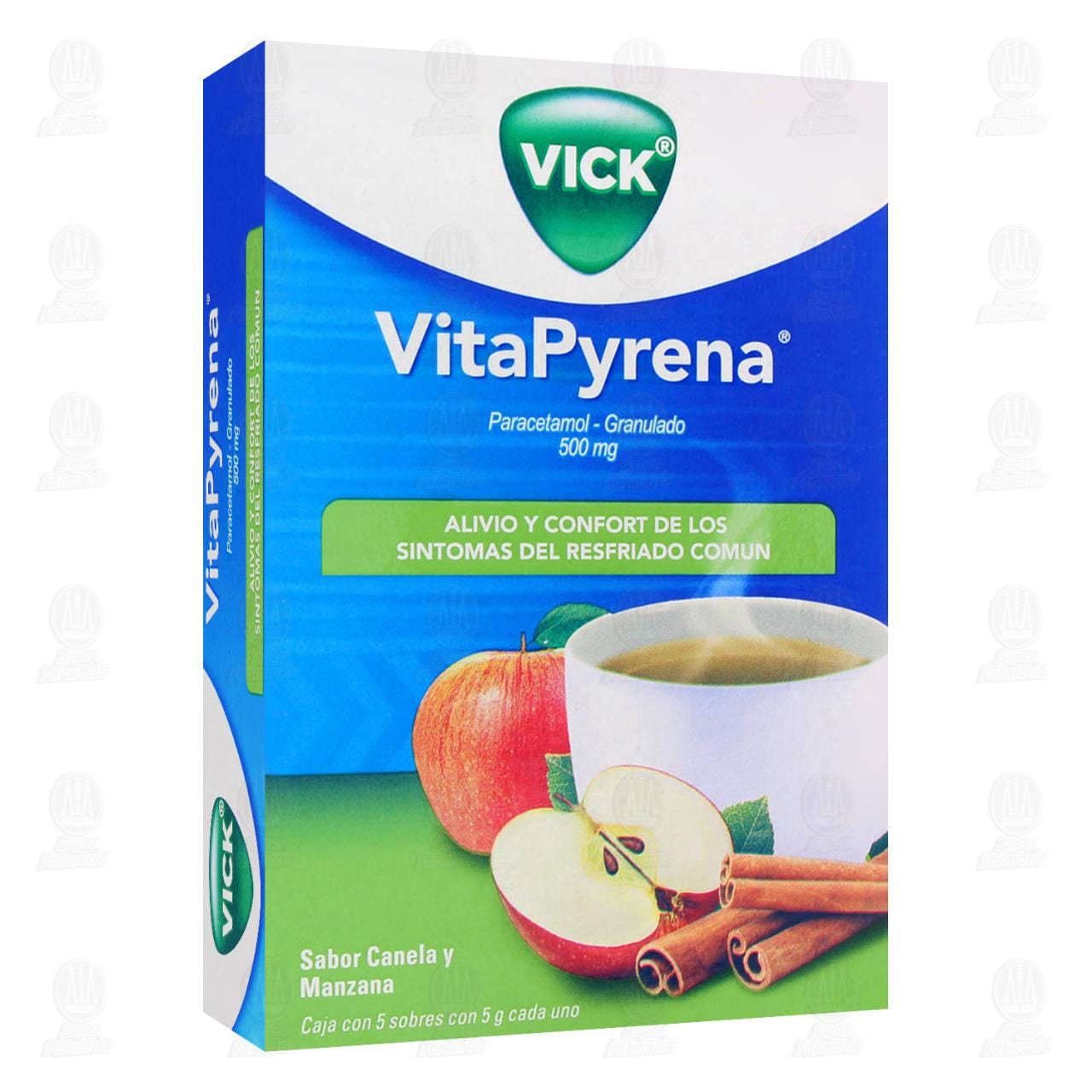 Vick VitaPyrena Sabor Canela y Manzana, 5 Sobres. image number 0