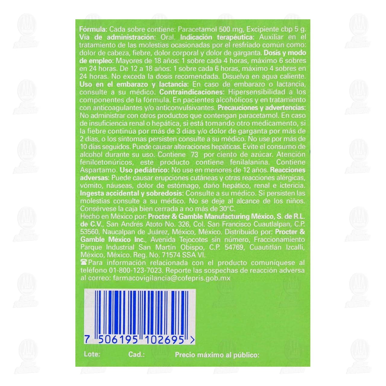 Vick VitaPyrena Sabor Canela y Manzana, 5 Sobres. image number 2