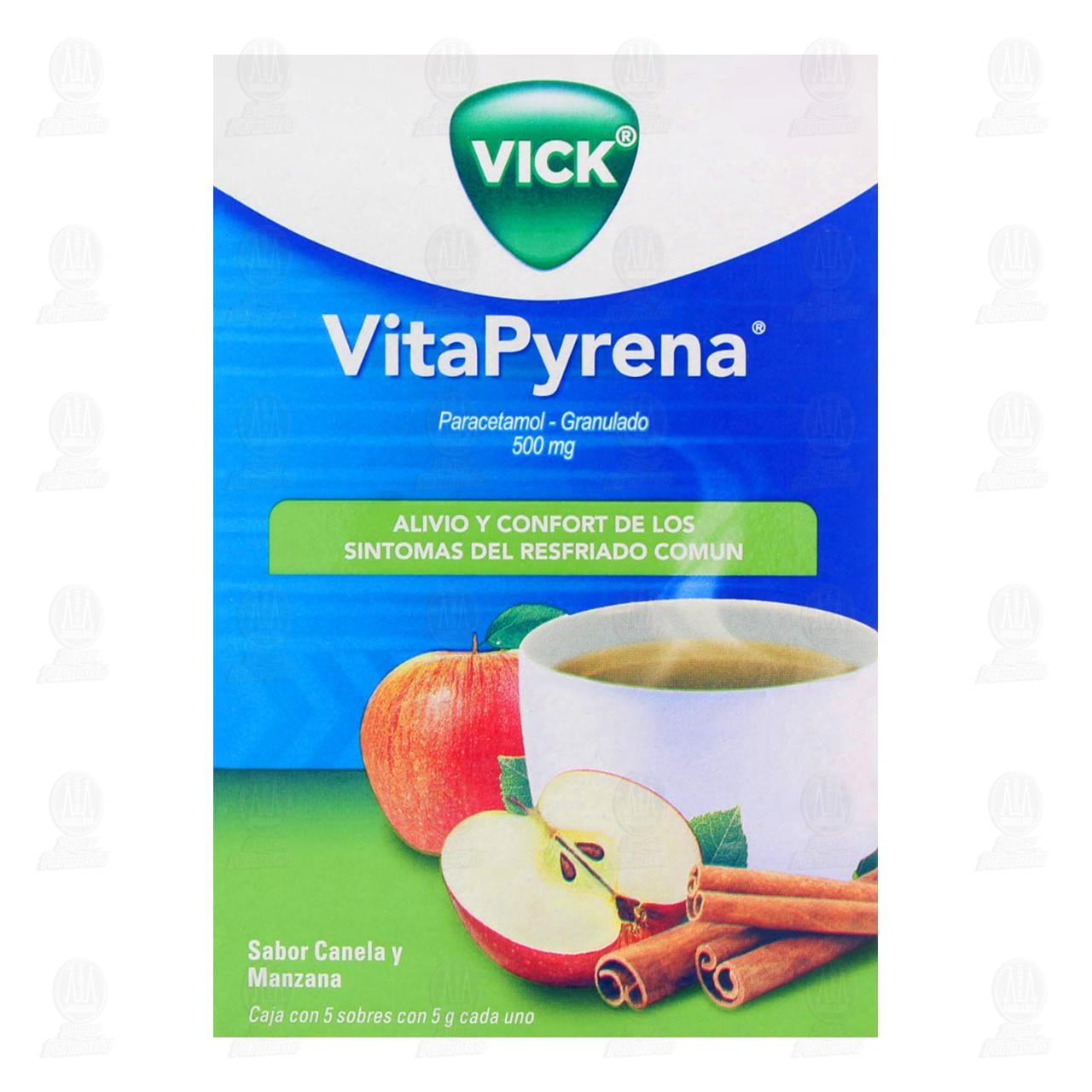 Vick VitaPyrena Sabor Canela y Manzana, 5 Sobres. image number 1