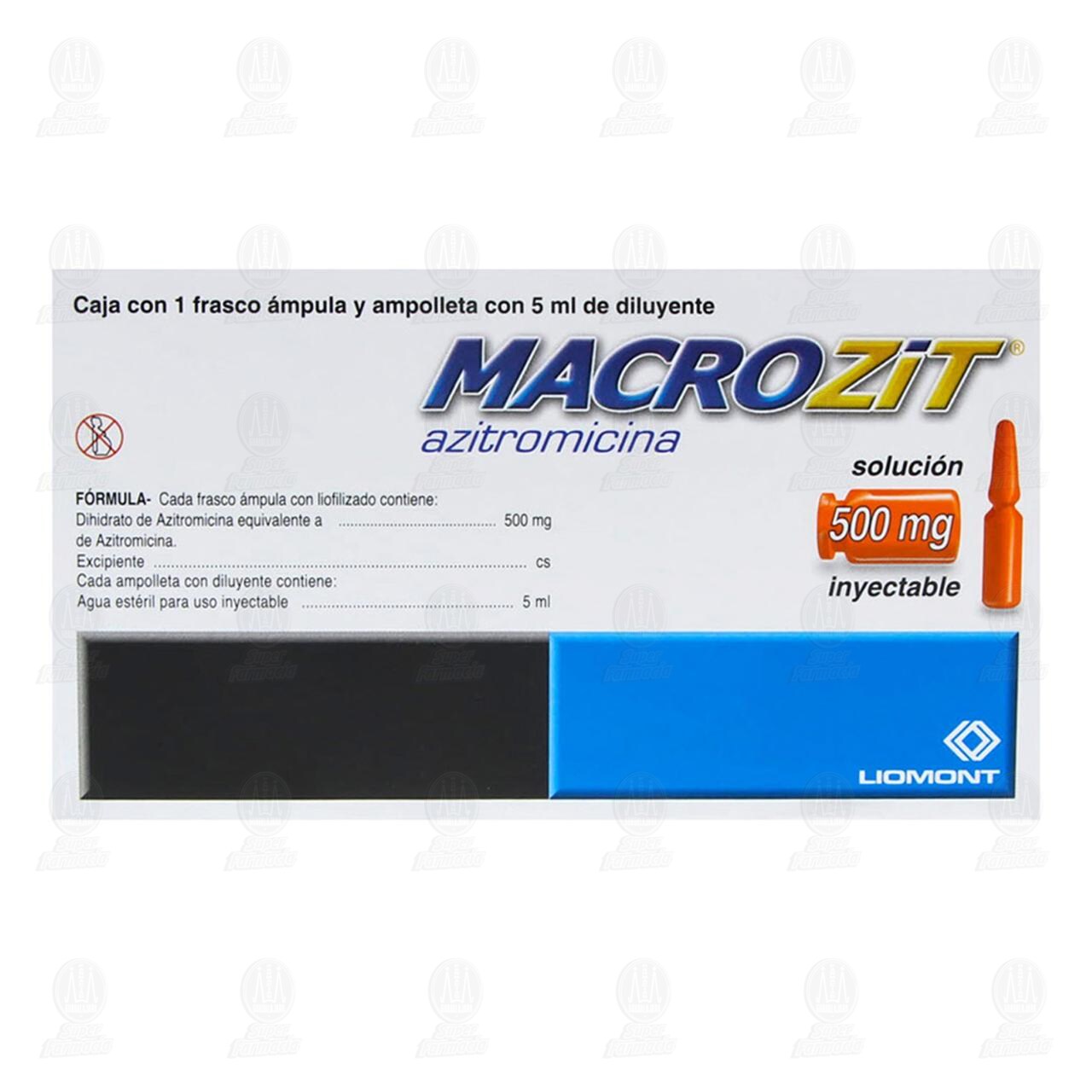 Macrozit 500 mg Soluci&oacute;n Inyectable, 1 Ampolleta. image number 2
