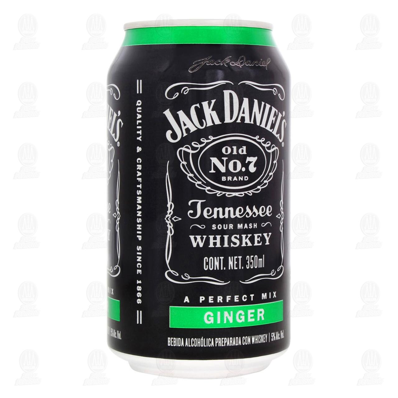 Bebida Preparada Jack Daniel's Whiskey con Ginger, 350 ml.