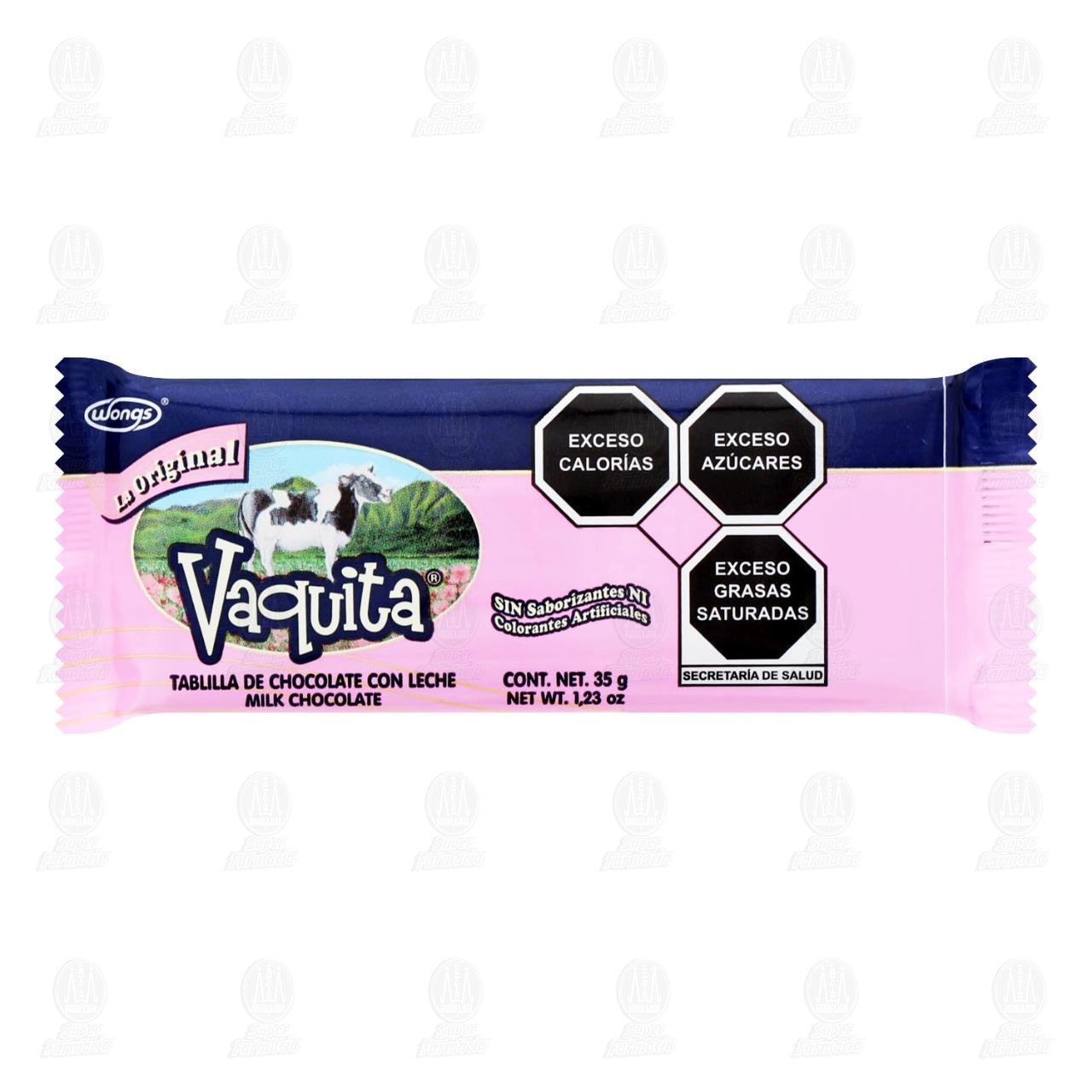Imagen para Chocolate Vaquita Wongs con Leche, 35 gr.