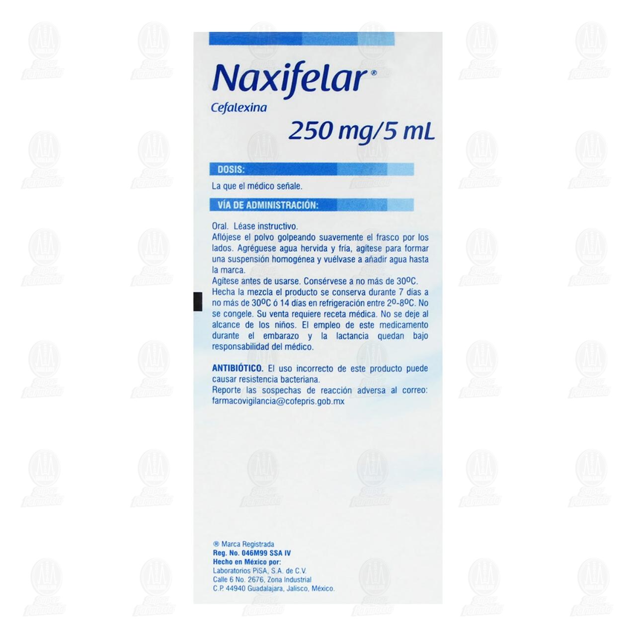 Naxifelar Infantil 250mg/5ml, 100 ml Suspensi&oacute;n. image number 4