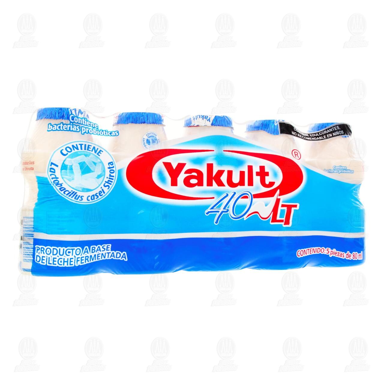 Yakult 40 LT Bebida L&aacute;ctea Fermentada, 5 pzas de 80 ml c/u. image number 0