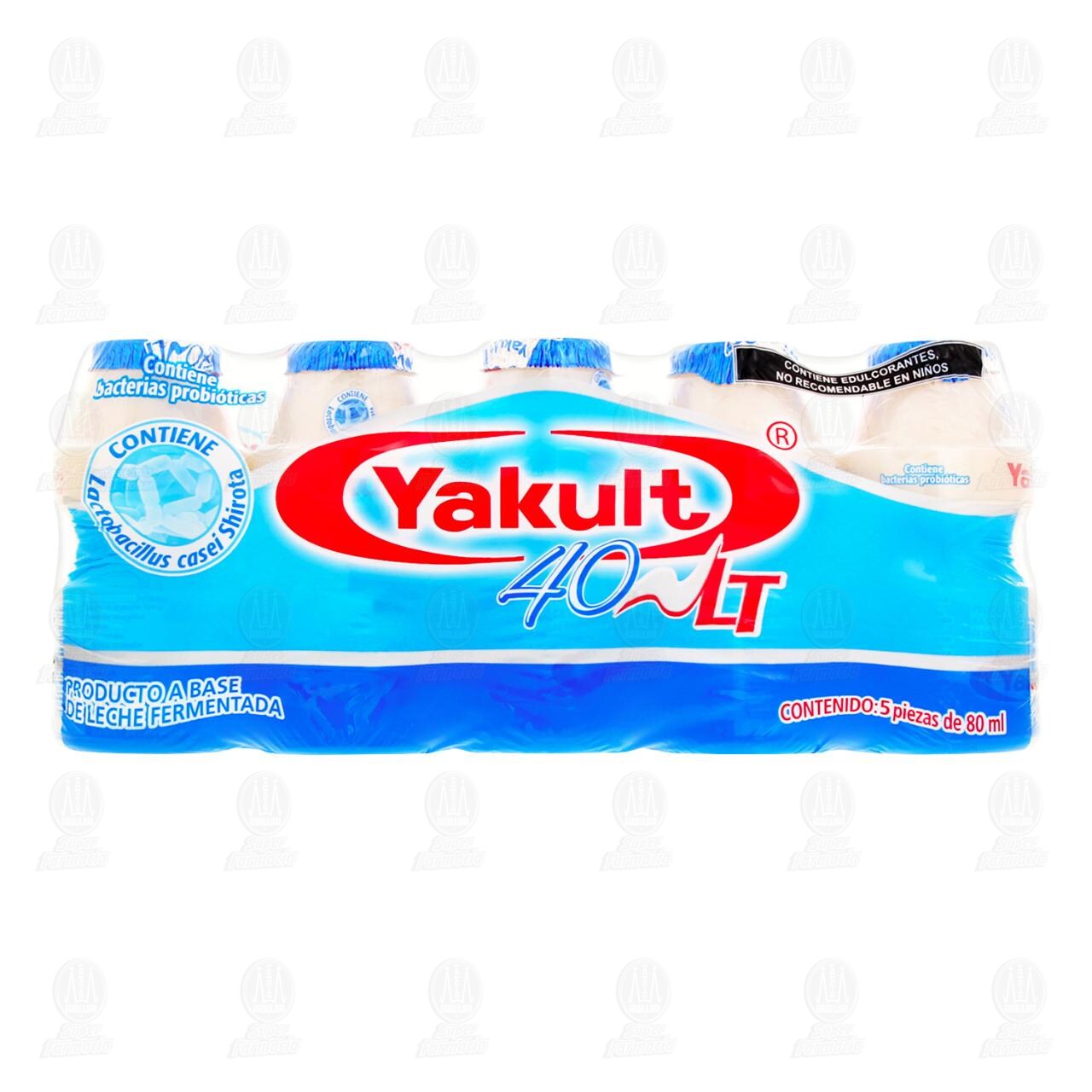 Yakult 40 LT Bebida L&aacute;ctea Fermentada, 5 pzas de 80 ml c/u. image number 1