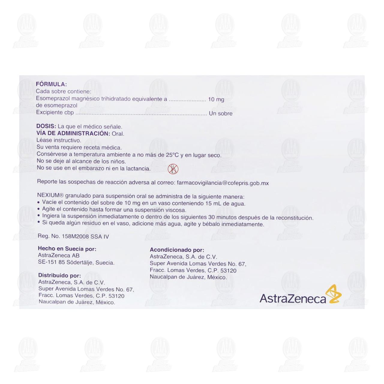 Nexium 10 mg, 28 Sobres Granulado. image number 2