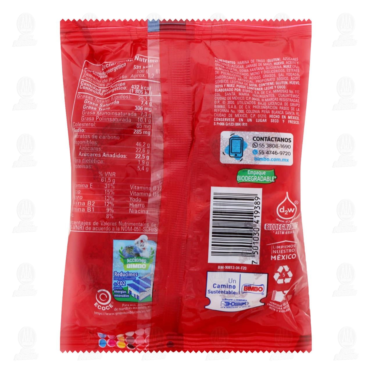 Mantecadas Bimbo Nuez, 123 gr 4 pzas. image number 1