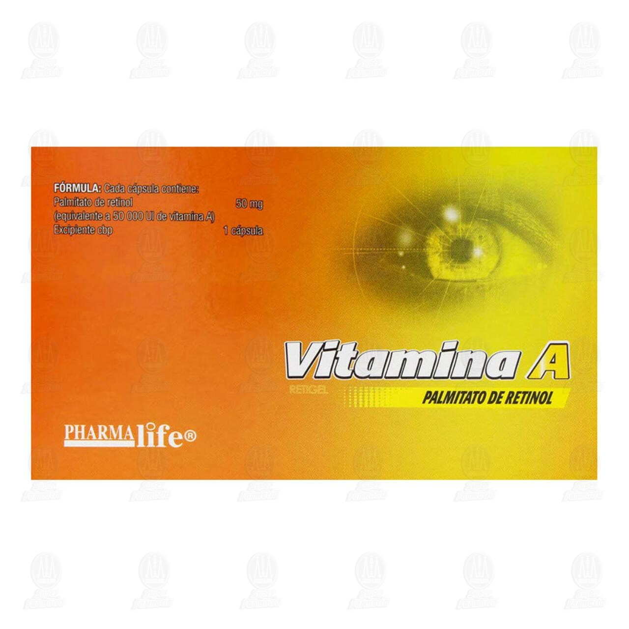 Vitamina A 50 mg, 40 Cápsulas Pharmalife. image number 2
