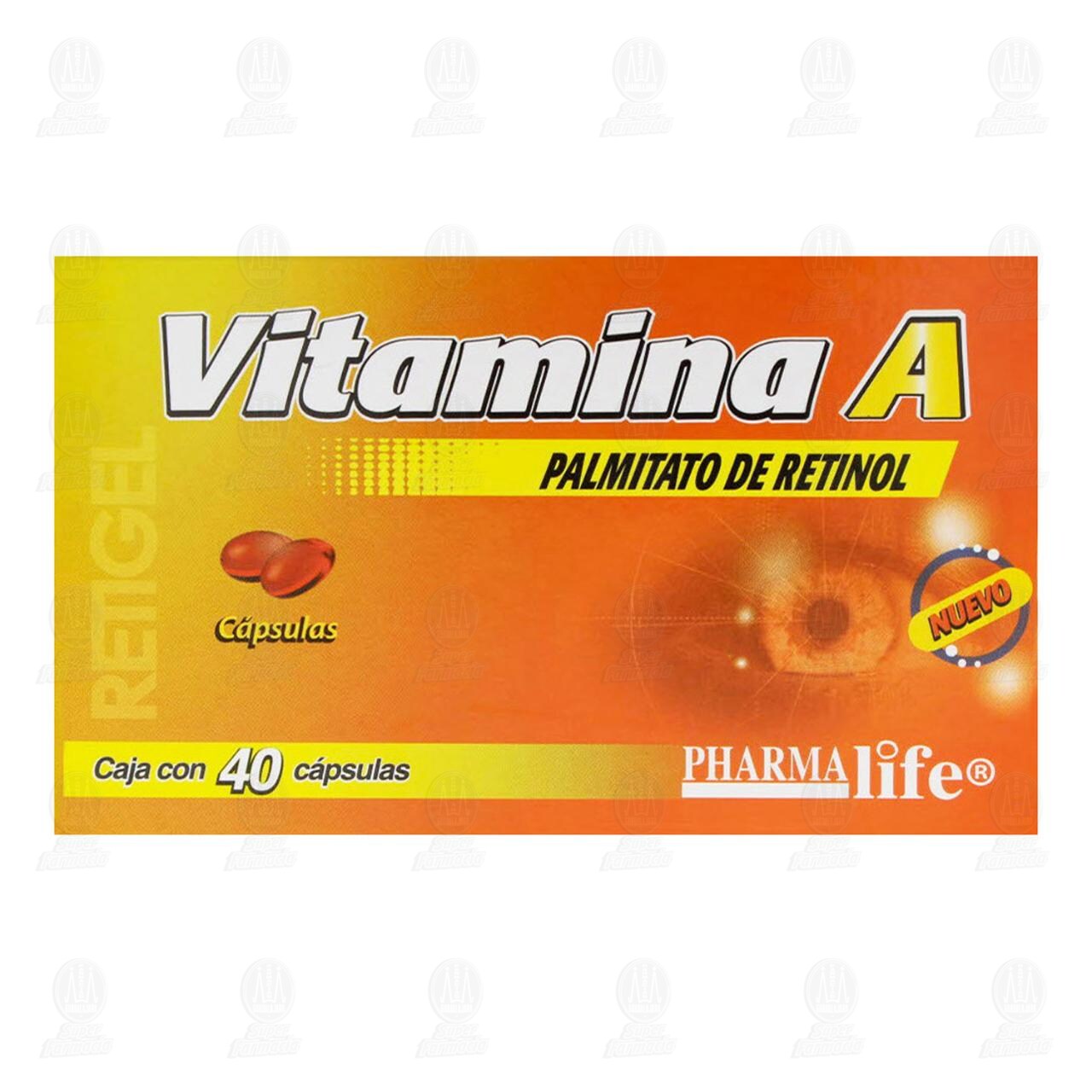 Vitamina A 50 mg, 40 Cápsulas Pharmalife. image number 1