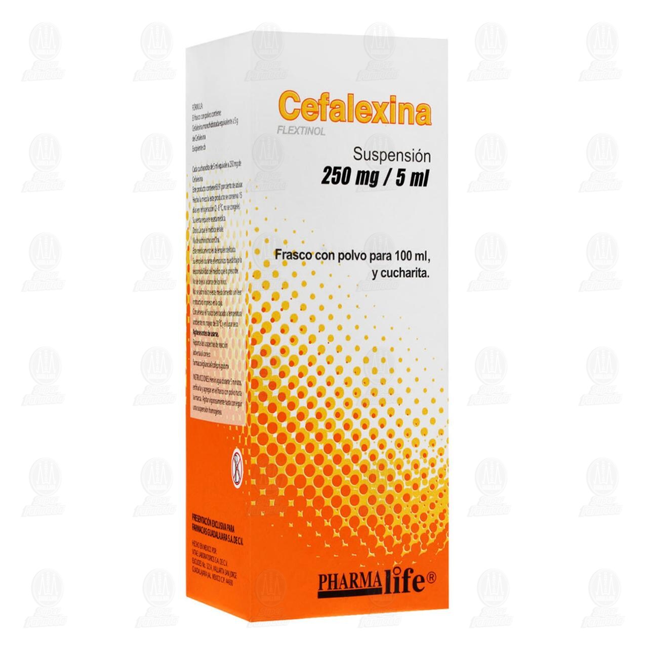 Cefalexina 250mg/5ml Suspensi&oacute;n, 100 ml Pharmalife. image number 0