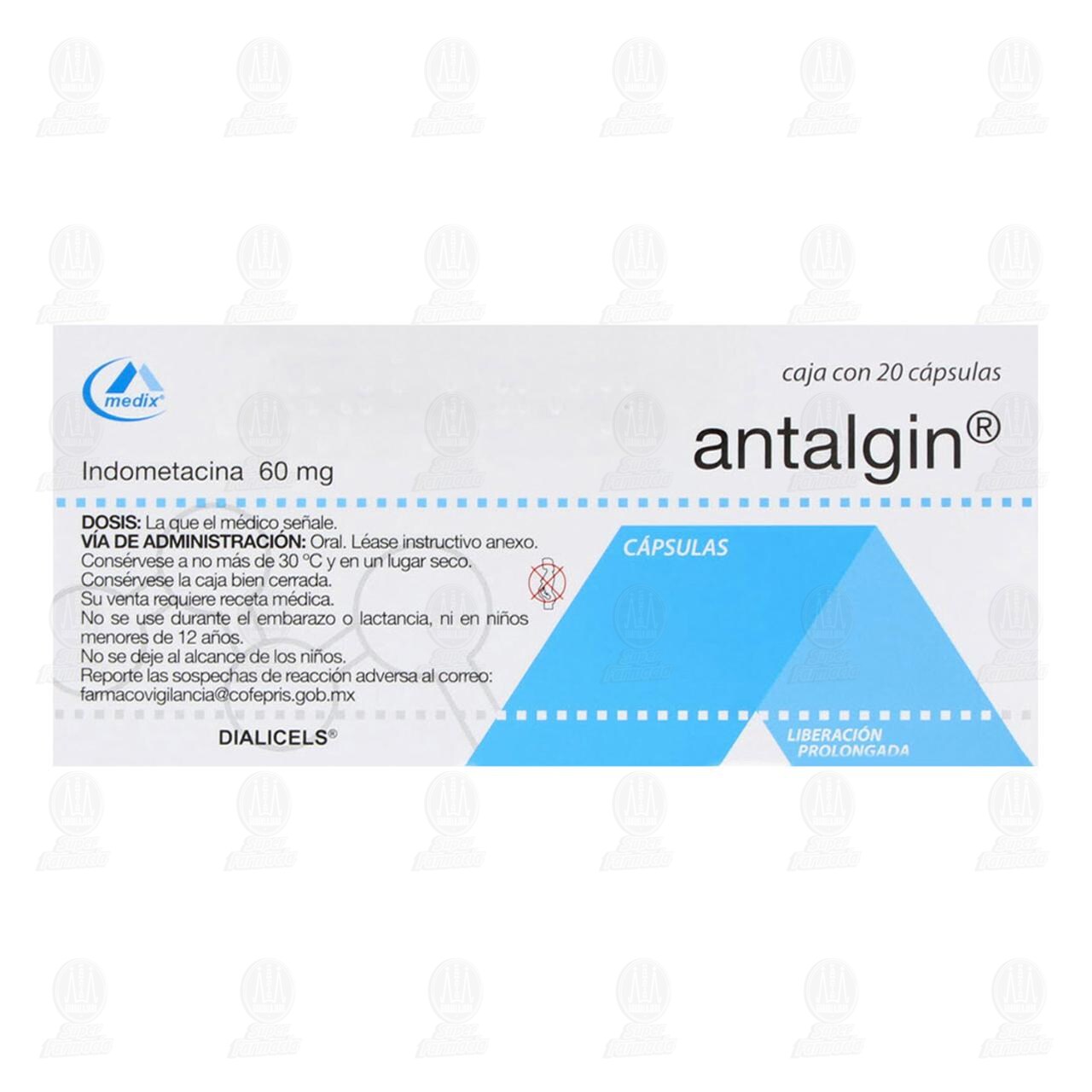 Antalgin 60 mg, 20 Cápsulas. de ANTALGIN | Farmacias Guadalajara