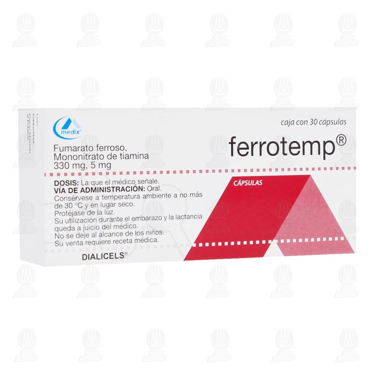 Ferrotemp 330mg/5mg, 30 Cápsulas.