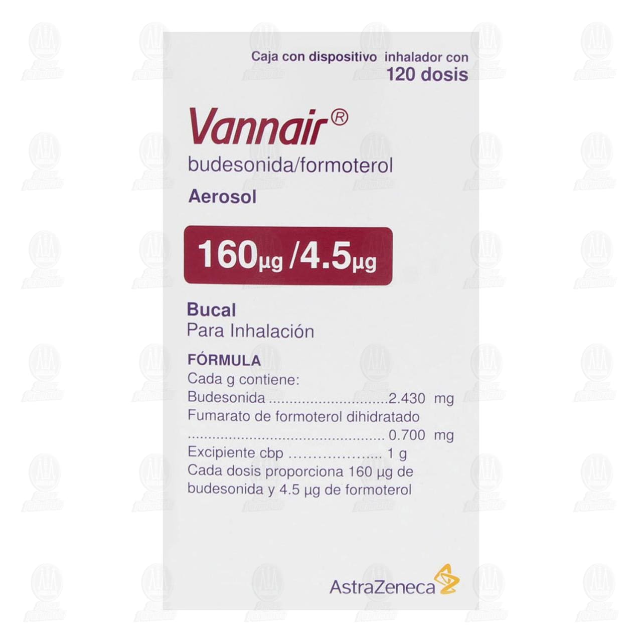 Vannair 160mcg/4.5mcg, Aerosol Bucal Dispositivo Inhalador con 120 Dosis. image number 2