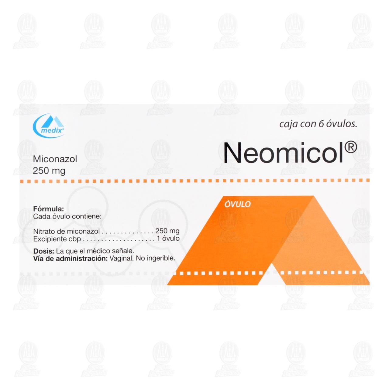 Neomicol 250 mg, 6 &Oacute;vulos. image number 1