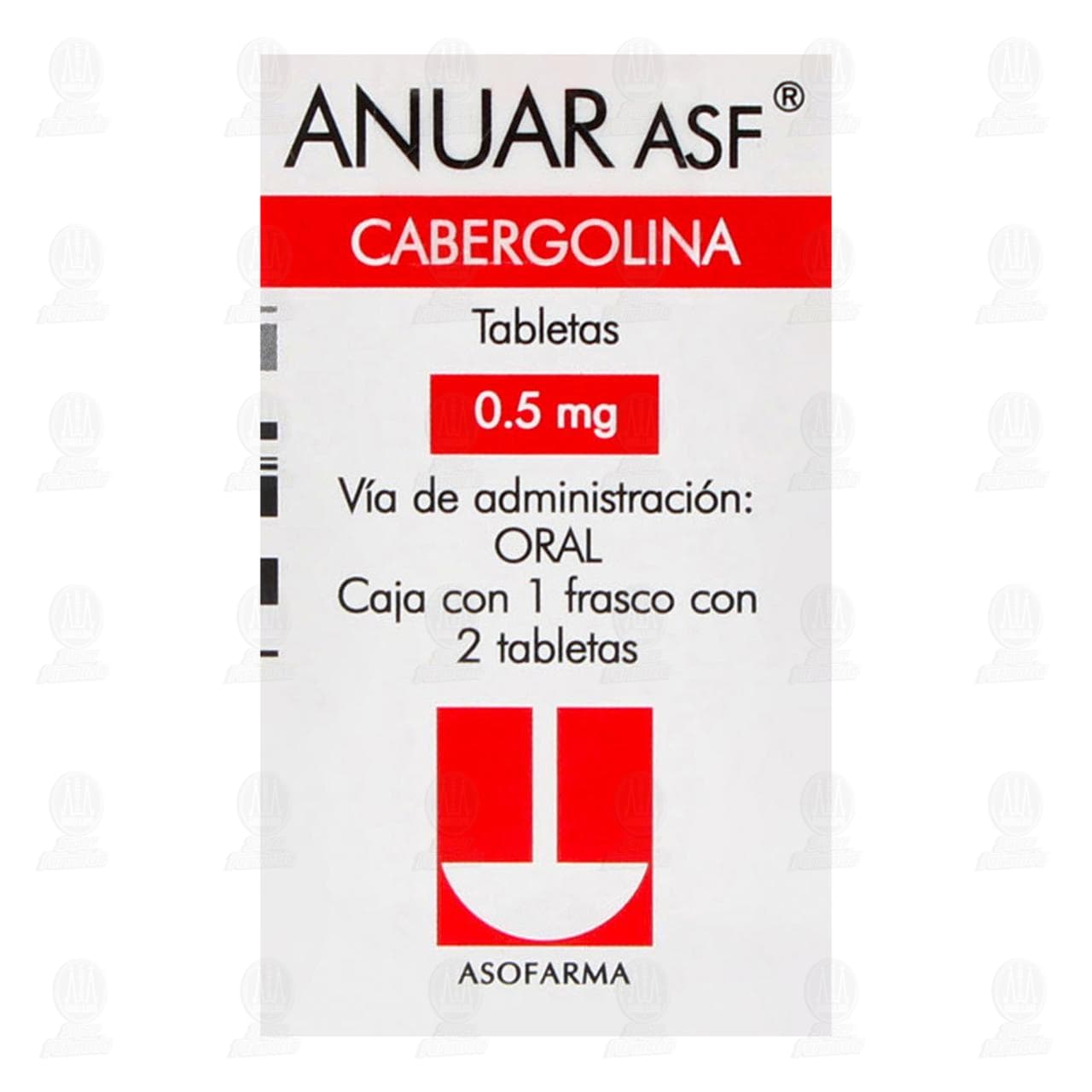 Anuar ASF 0.5 mg, 2 Tabletas. image number 1