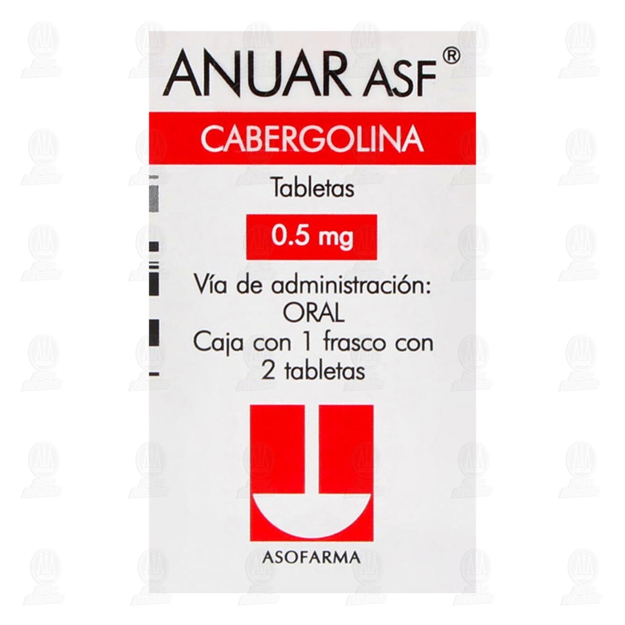 Anuar ASF 0.5 mg, 2 Tabletas. image number 1
