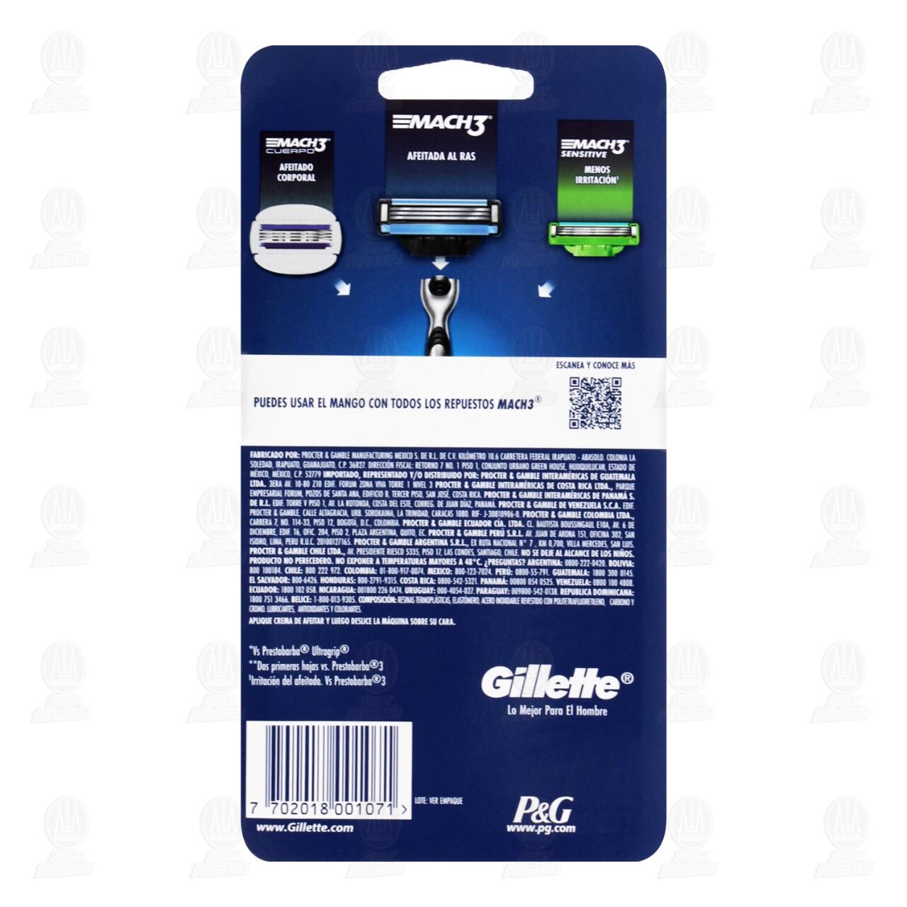 M&aacute;quina para Afeitar Recargable Gillette Mach3, 2 pzas. image number 1
